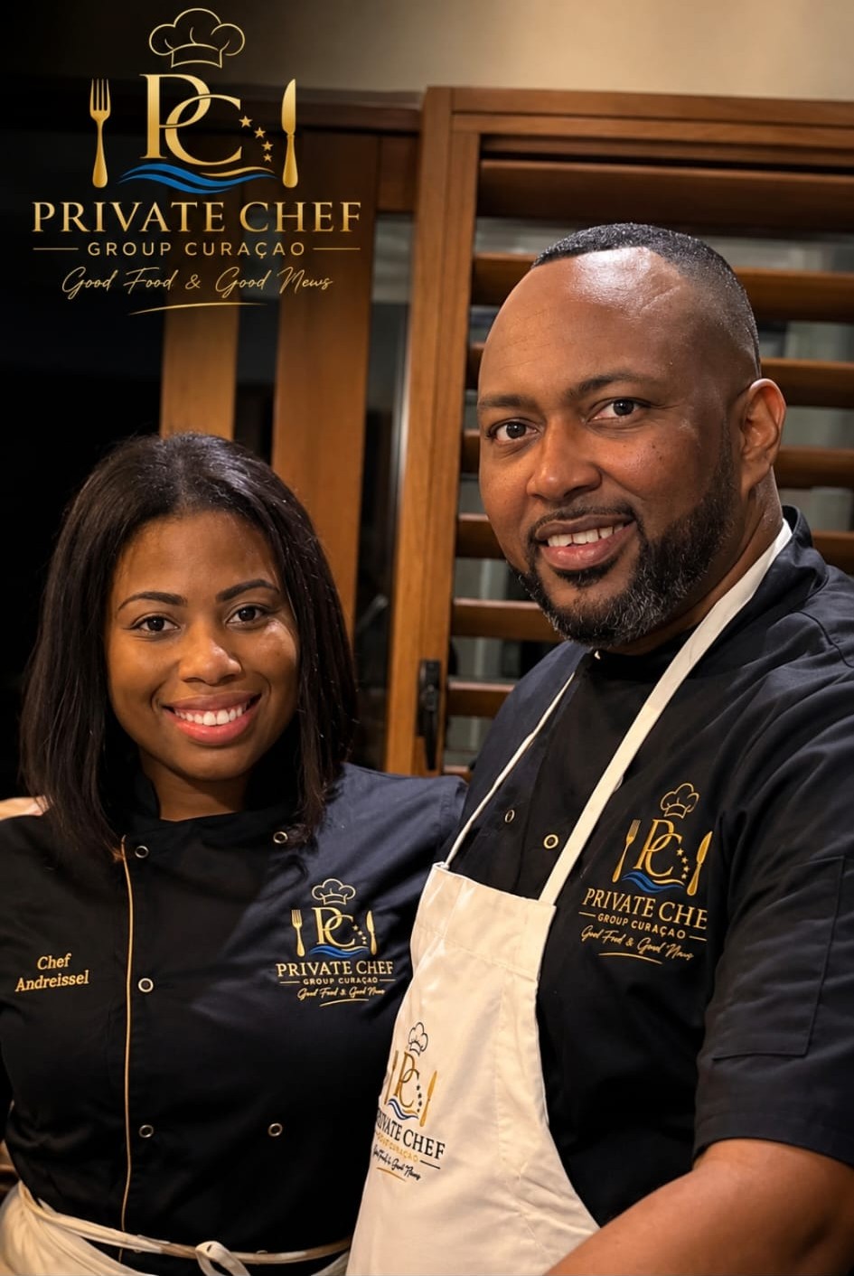 Chef André Rooi with a chef of Private Chef Group Curaçao
